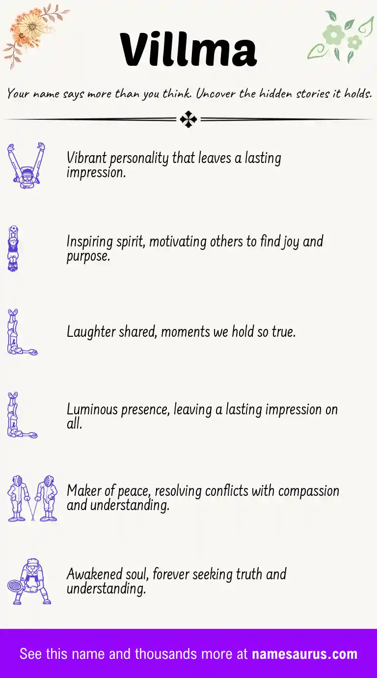 Acrostic poem about Villma.