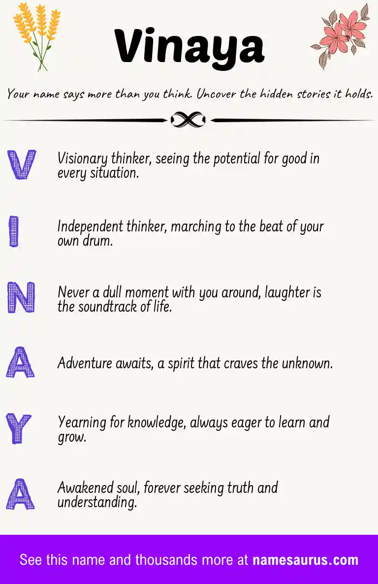 Acrostic poem about Vinaya.