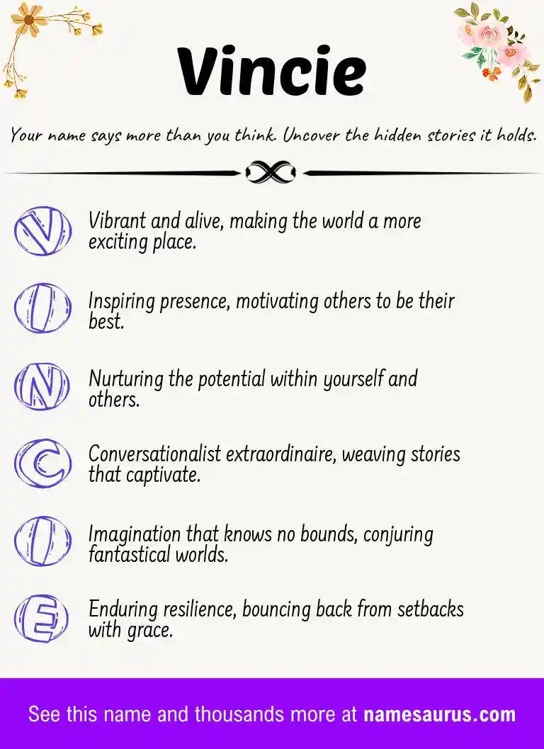 Acrostic poem about Vincie.