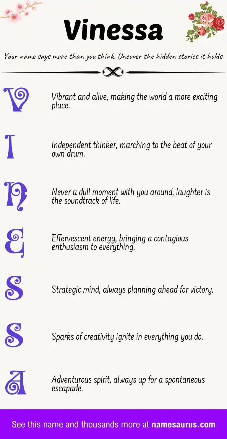 Acrostic poem about Vinessa.