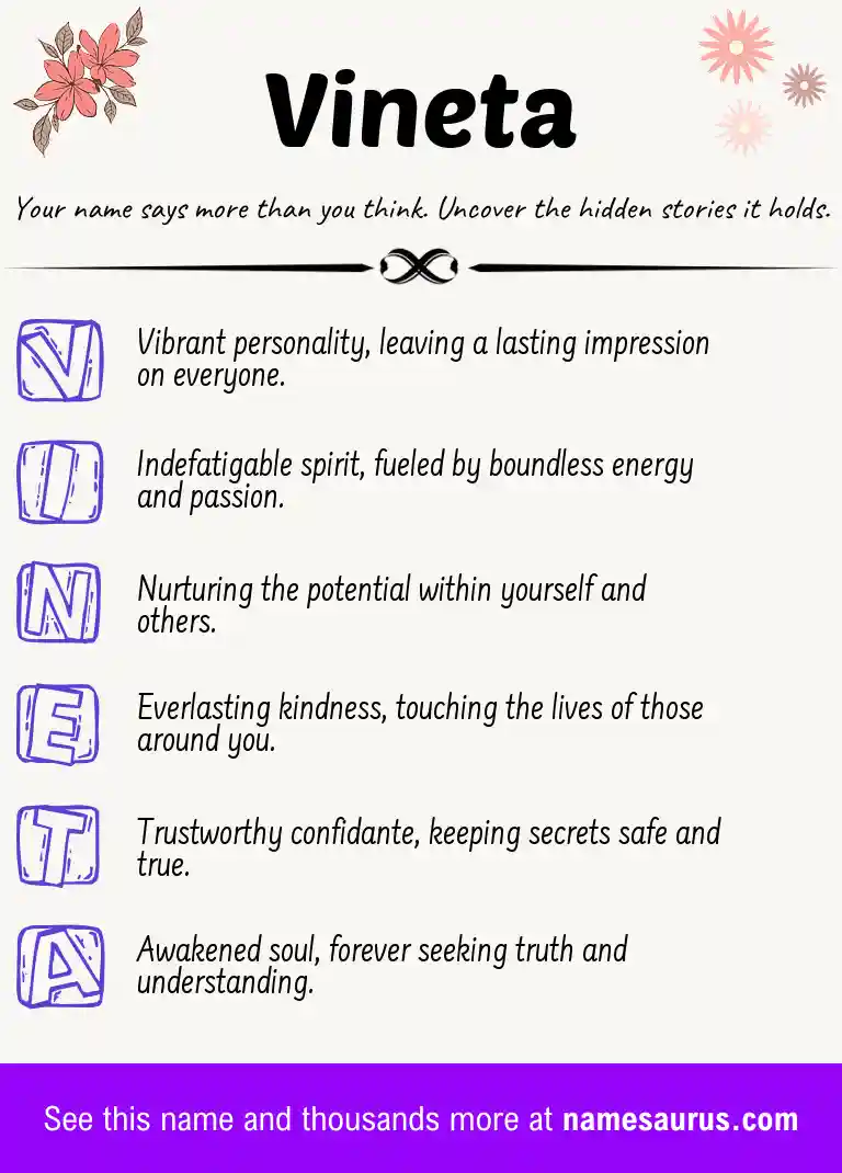 Acrostic poem about Vineta.