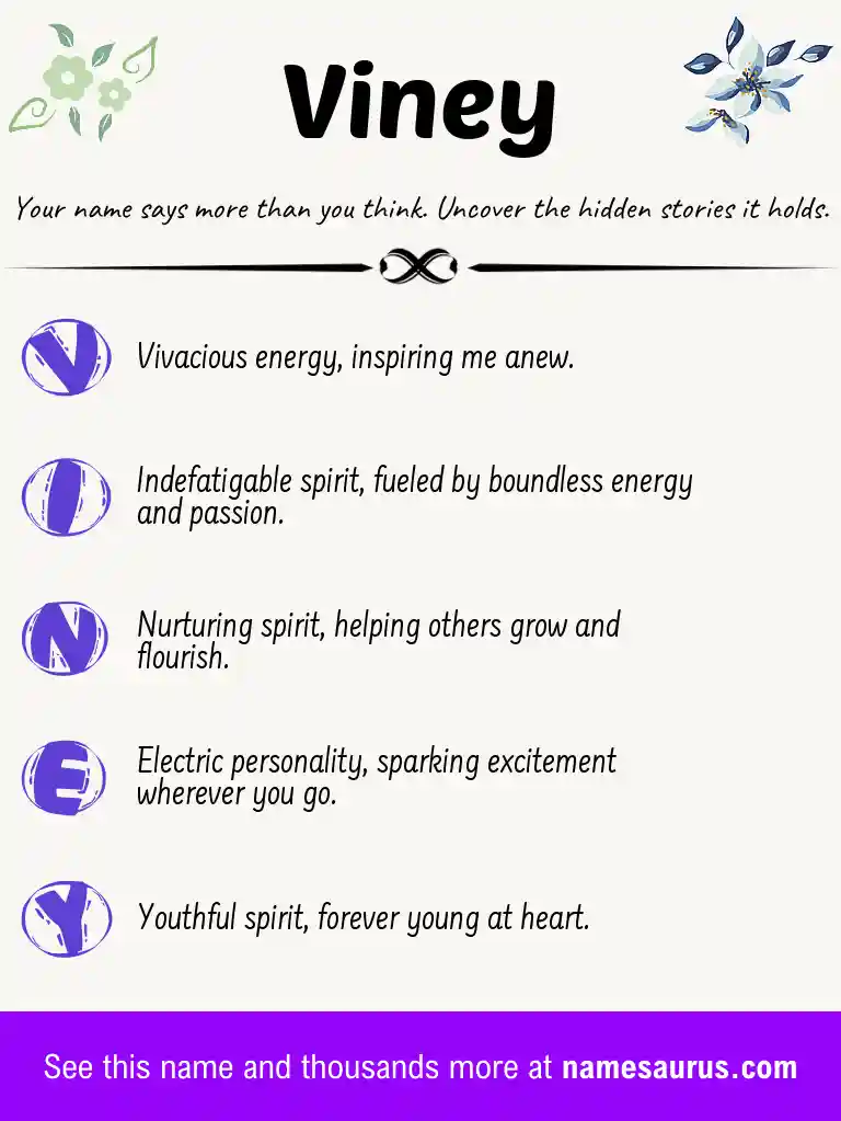 Acrostic poem about Viney.