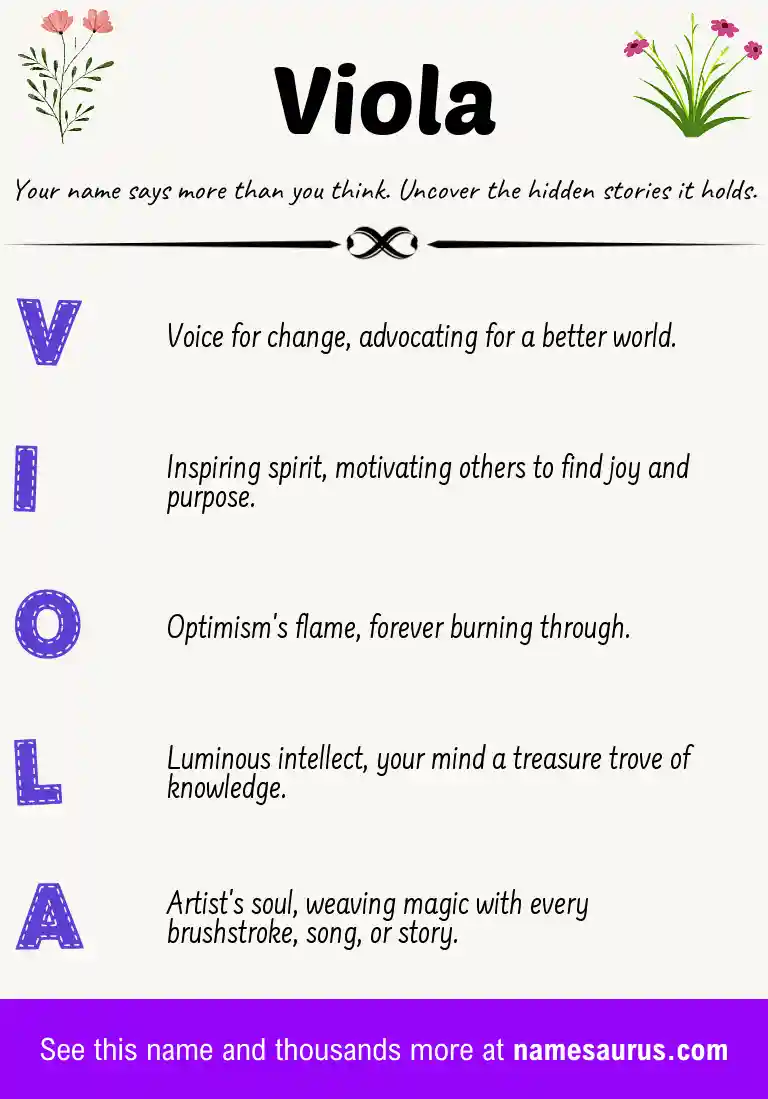 Acrostic poem about Viola.
