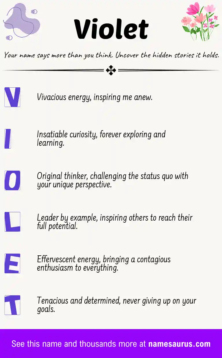 Acrostic poem about Violet.