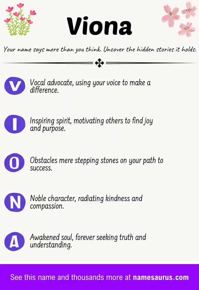 Acrostic poem about Viona.