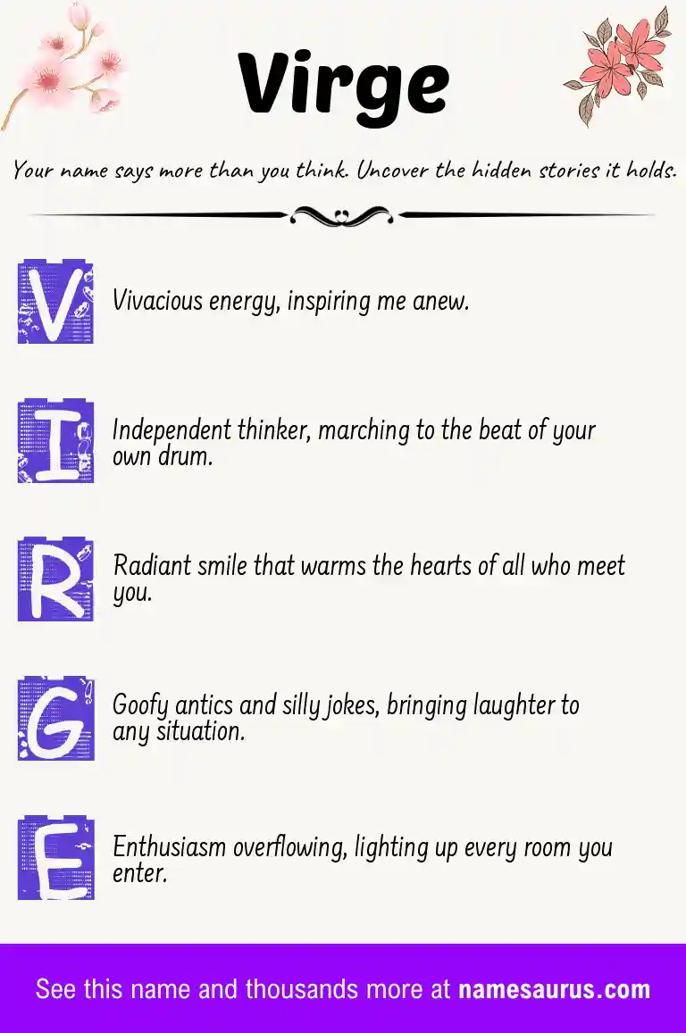 Acrostic poem about Virge.