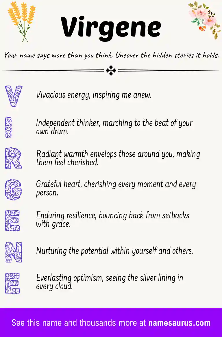 Acrostic poem about Virgene.