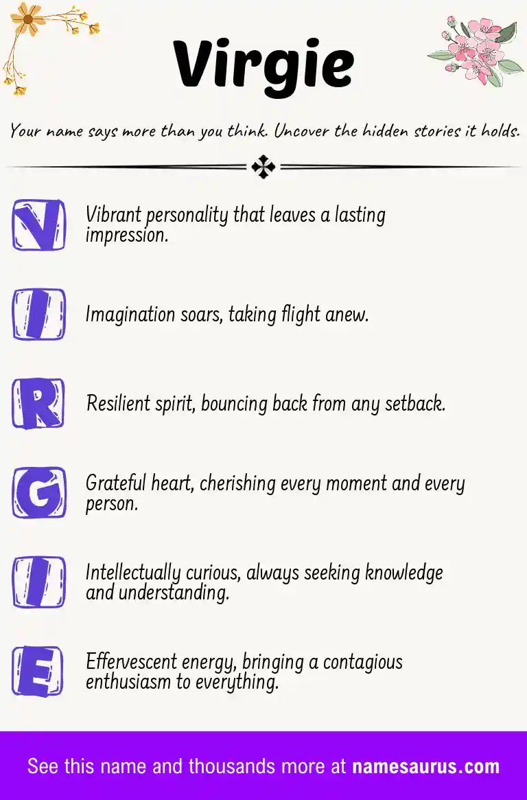 Acrostic poem about Virgie.