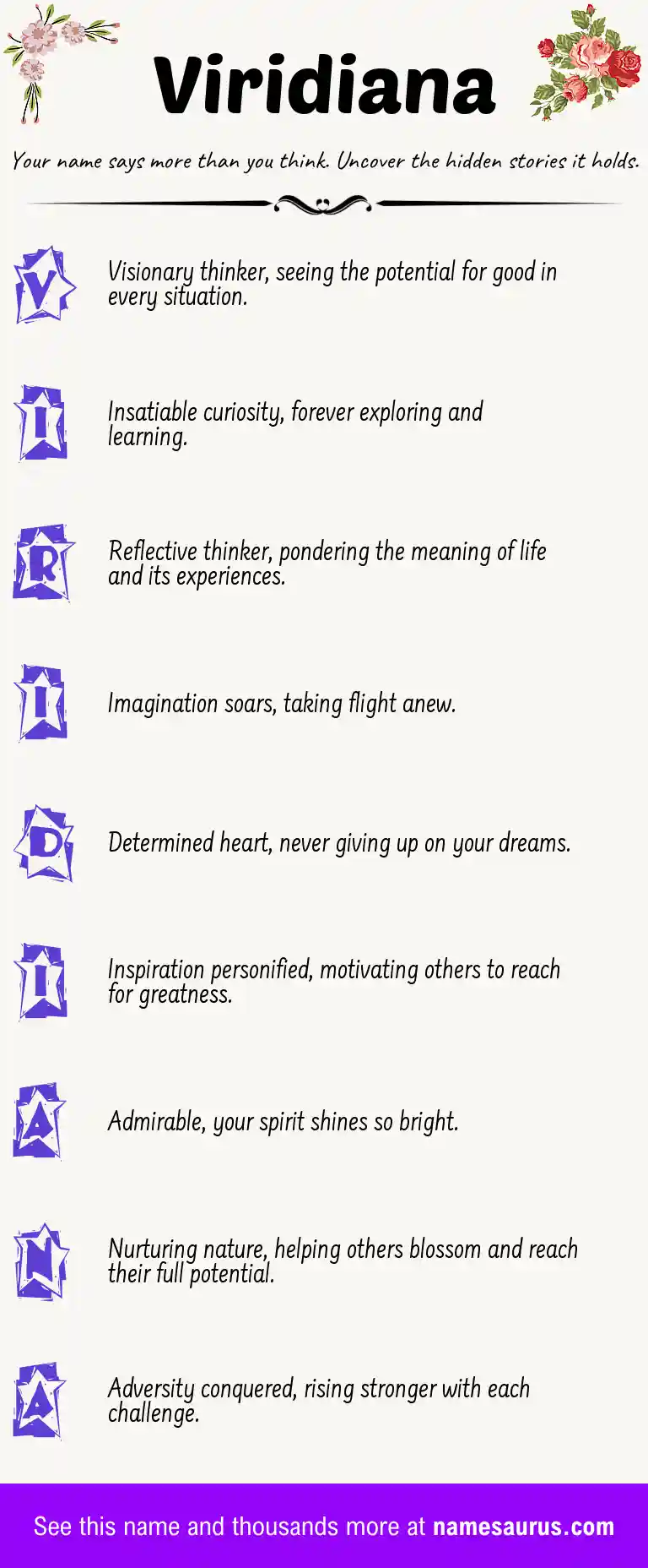 Acrostic poem about Viridiana.