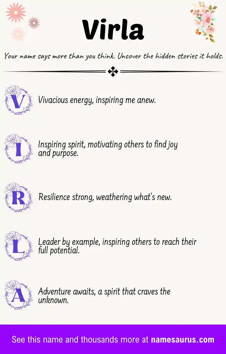 Acrostic poem about Virla.