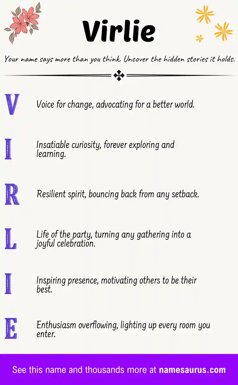 Acrostic poem about Virlie.