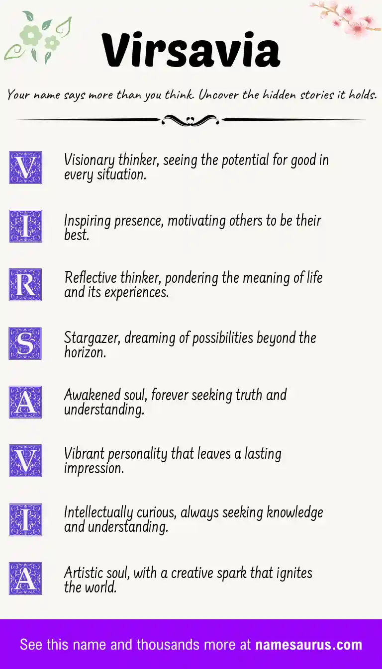 Acrostic poem about Virsavia.