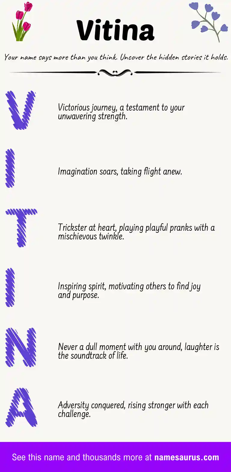 Acrostic poem about Vitina.