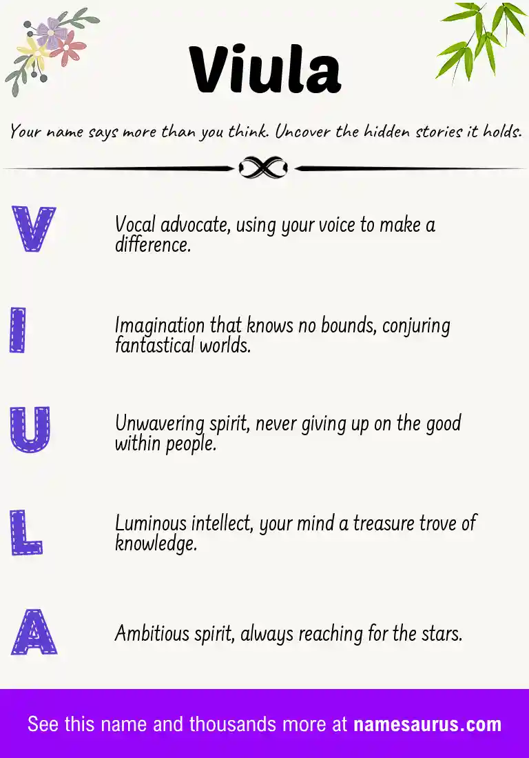 Acrostic poem about Viula.