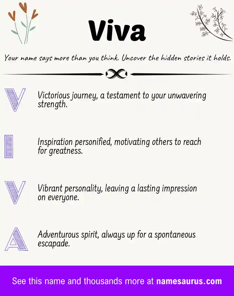 Acrostic poem about Viva.