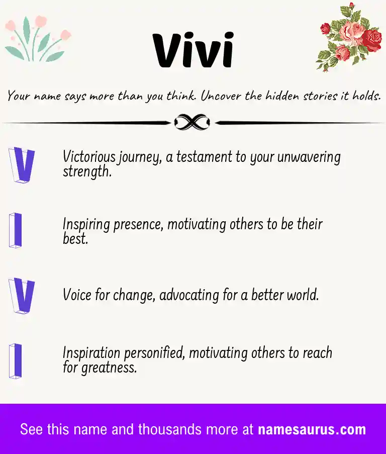 Acrostic poem about Vivi.