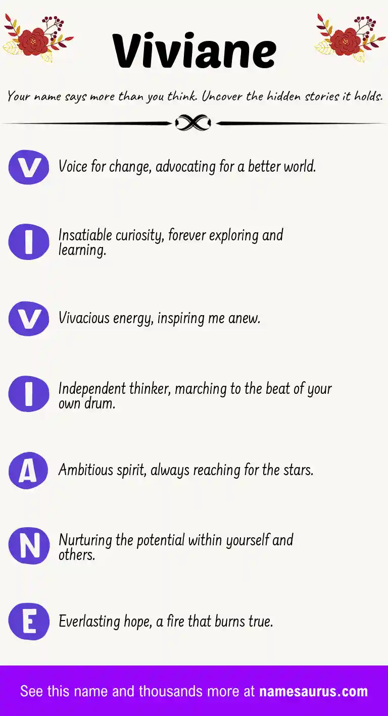 Acrostic poem about Viviane.