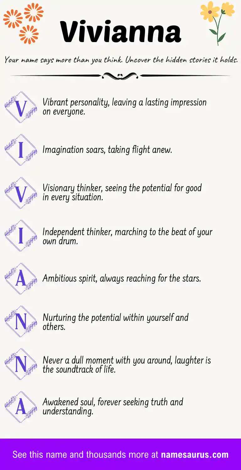 Acrostic poem about Vivianna.