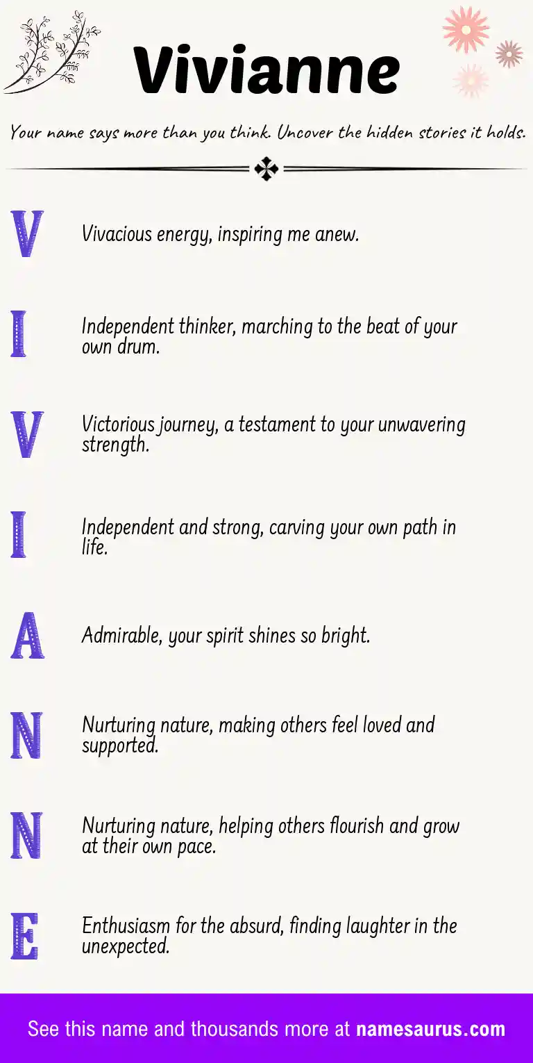 Acrostic poem about Vivianne.