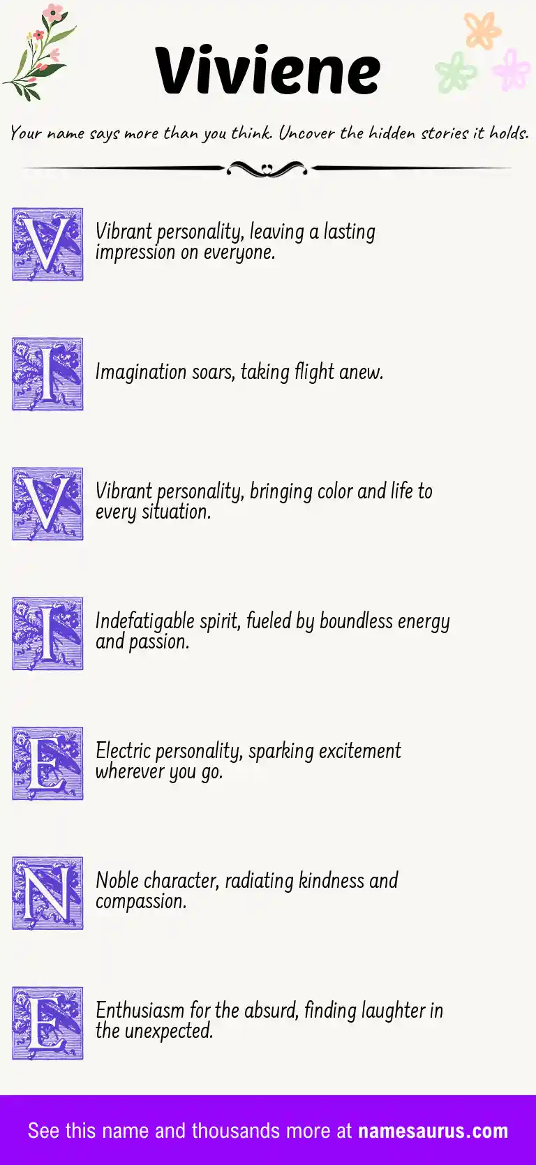 Acrostic poem about Viviene.