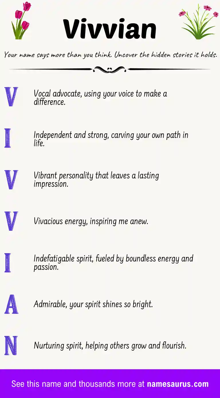Acrostic poem about Vivvian.