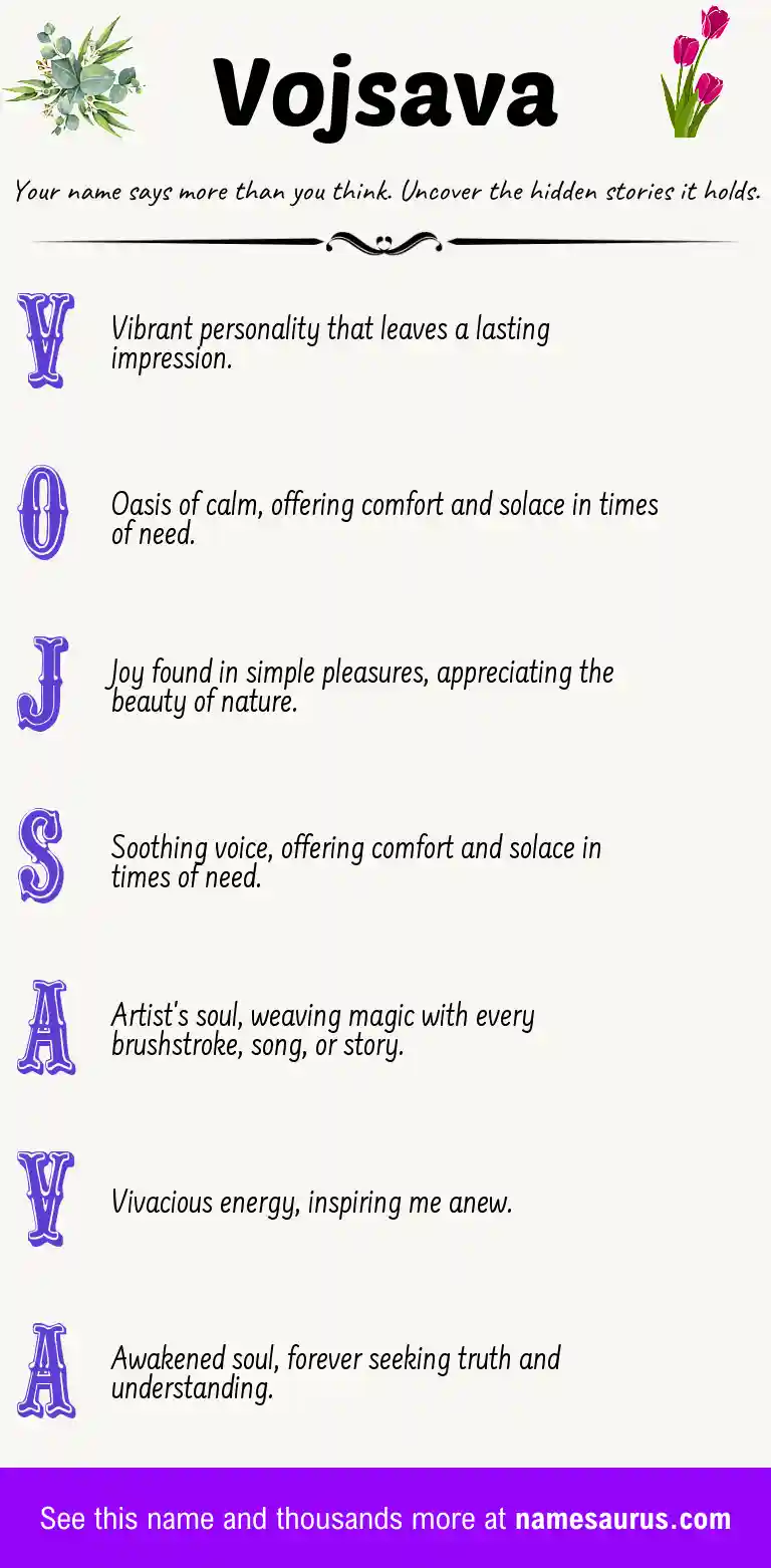 Acrostic poem about Vojsava.
