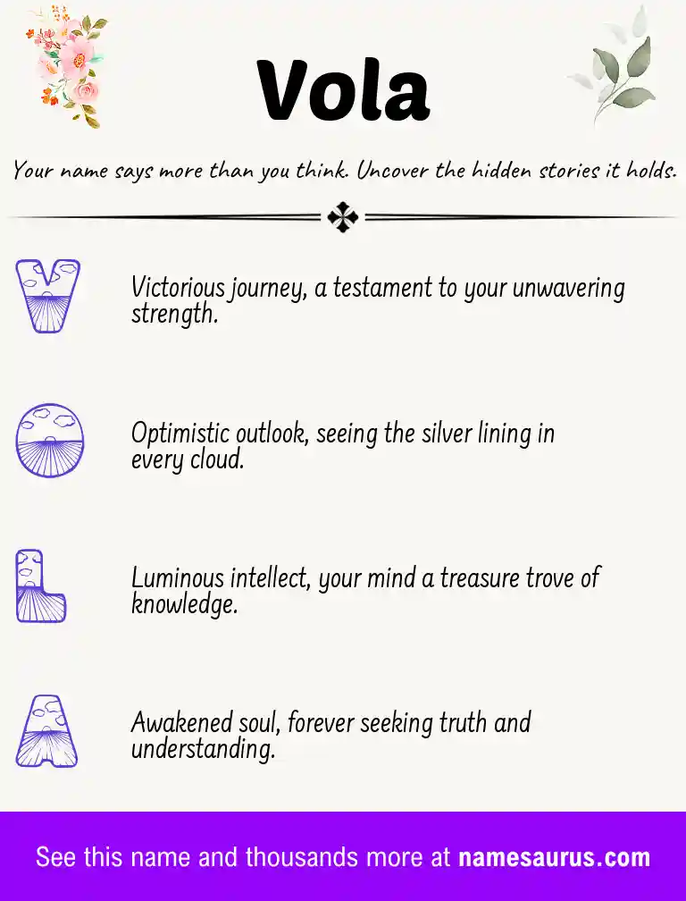 Acrostic poem about Vola.