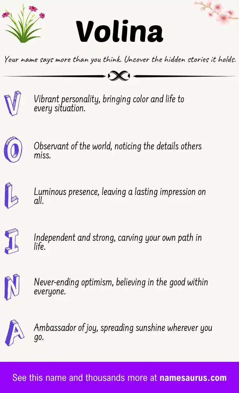 Acrostic poem about Volina.