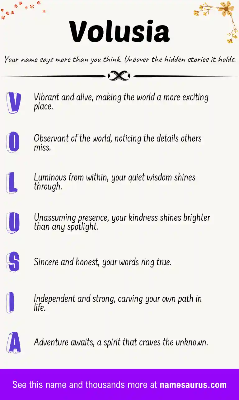 Acrostic poem about Volusia.