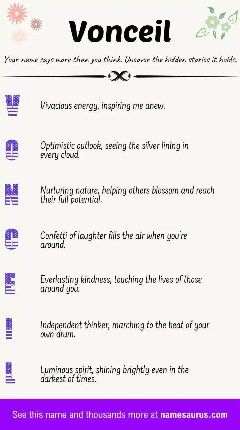 Acrostic poem about Vonceil.