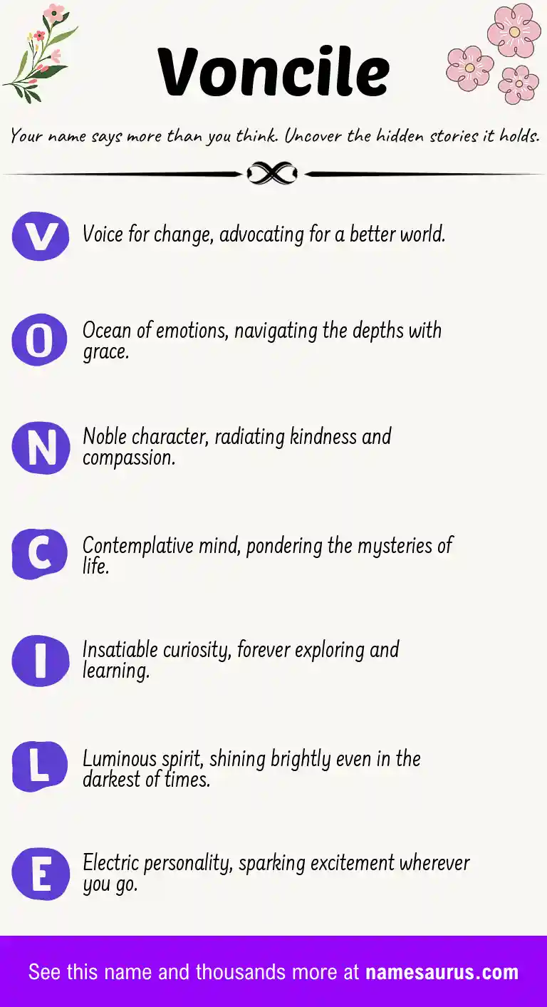 Acrostic poem about Voncile.