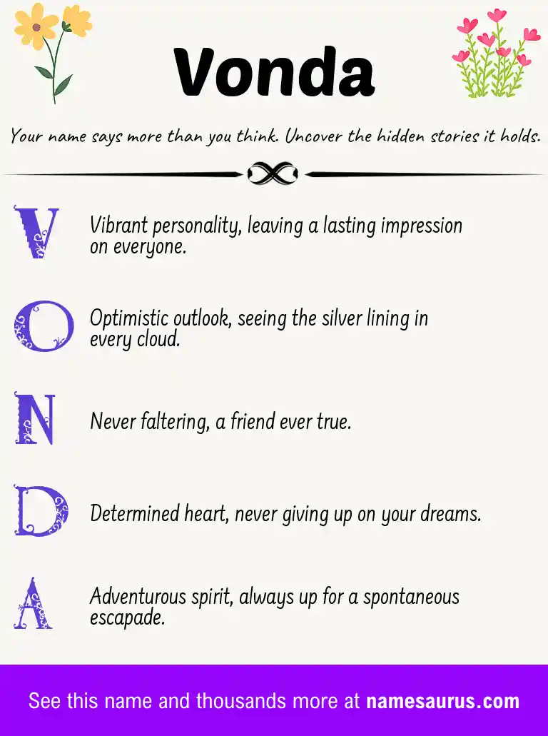 Acrostic poem about Vonda.