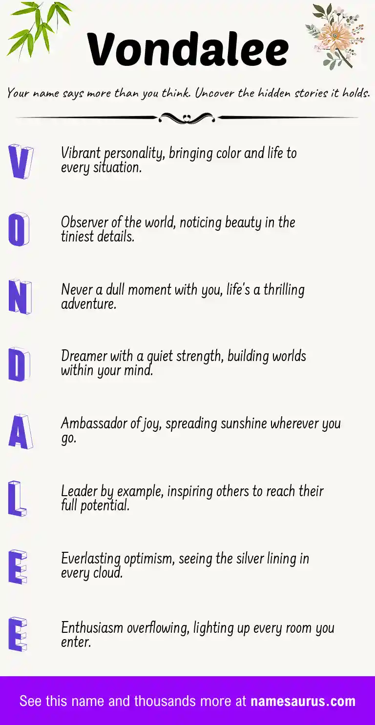 Acrostic poem about Vondalee.