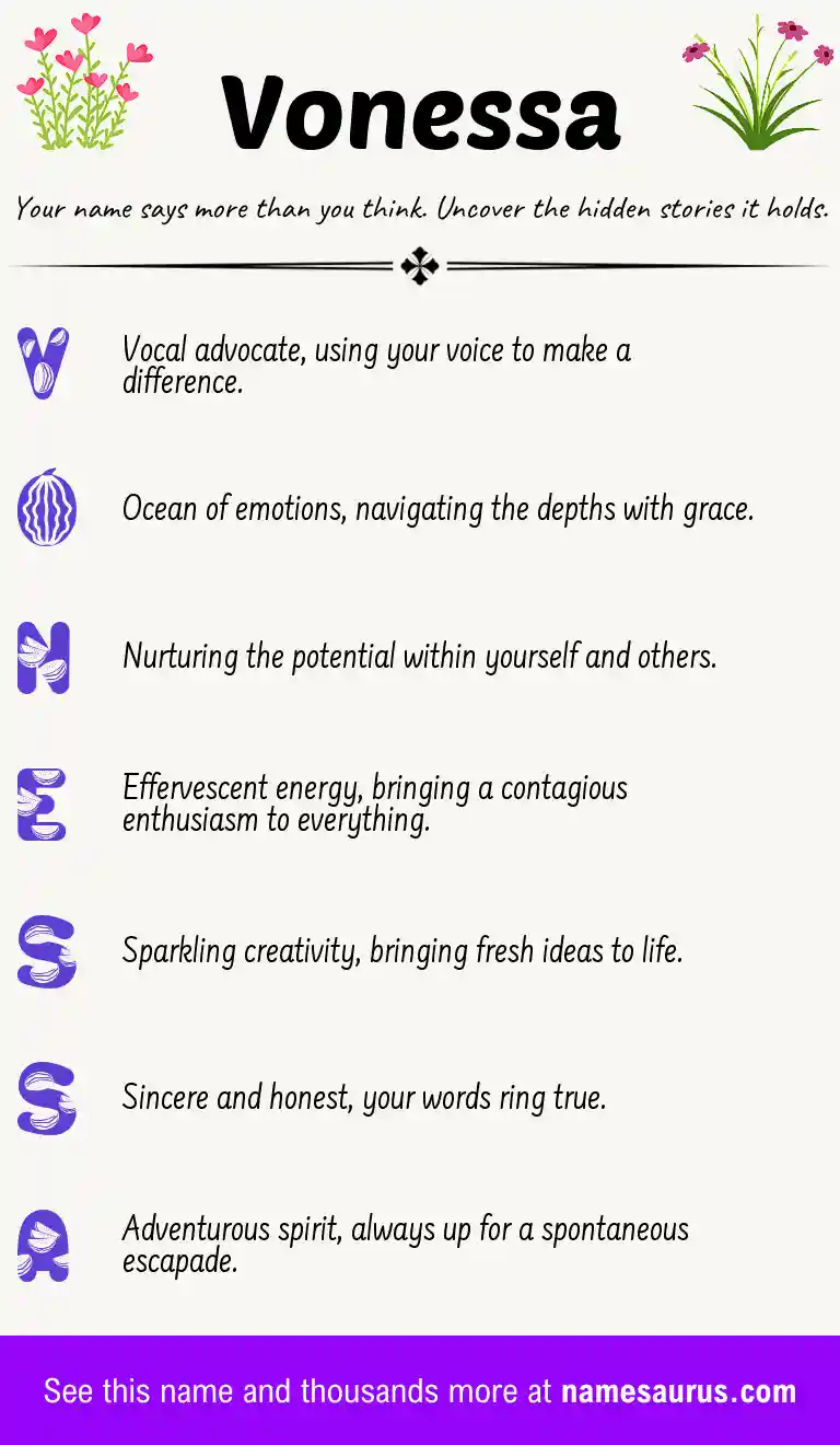 Acrostic poem about Vonessa.