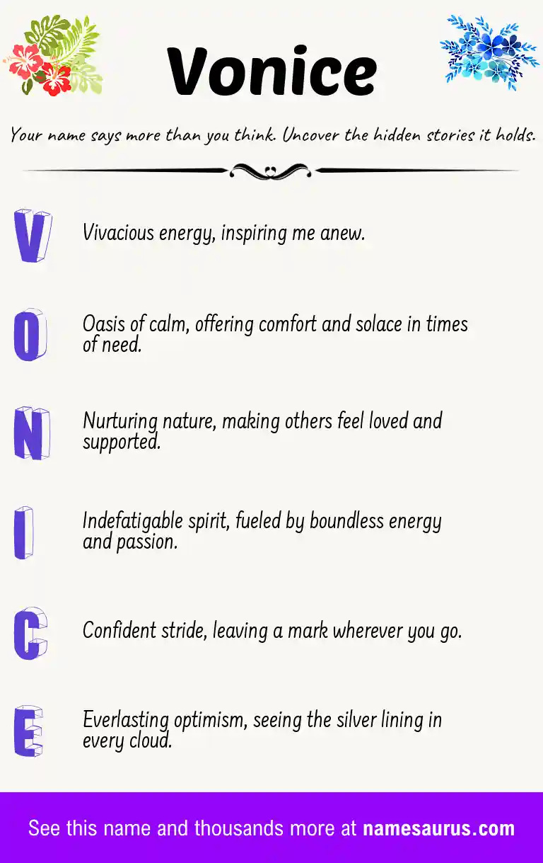 Acrostic poem about Vonice.