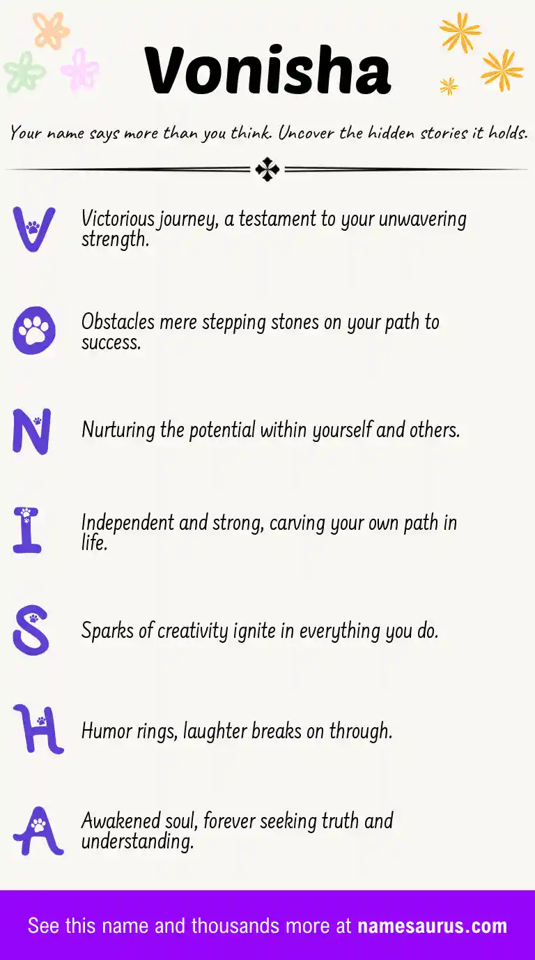 Acrostic poem about Vonisha.