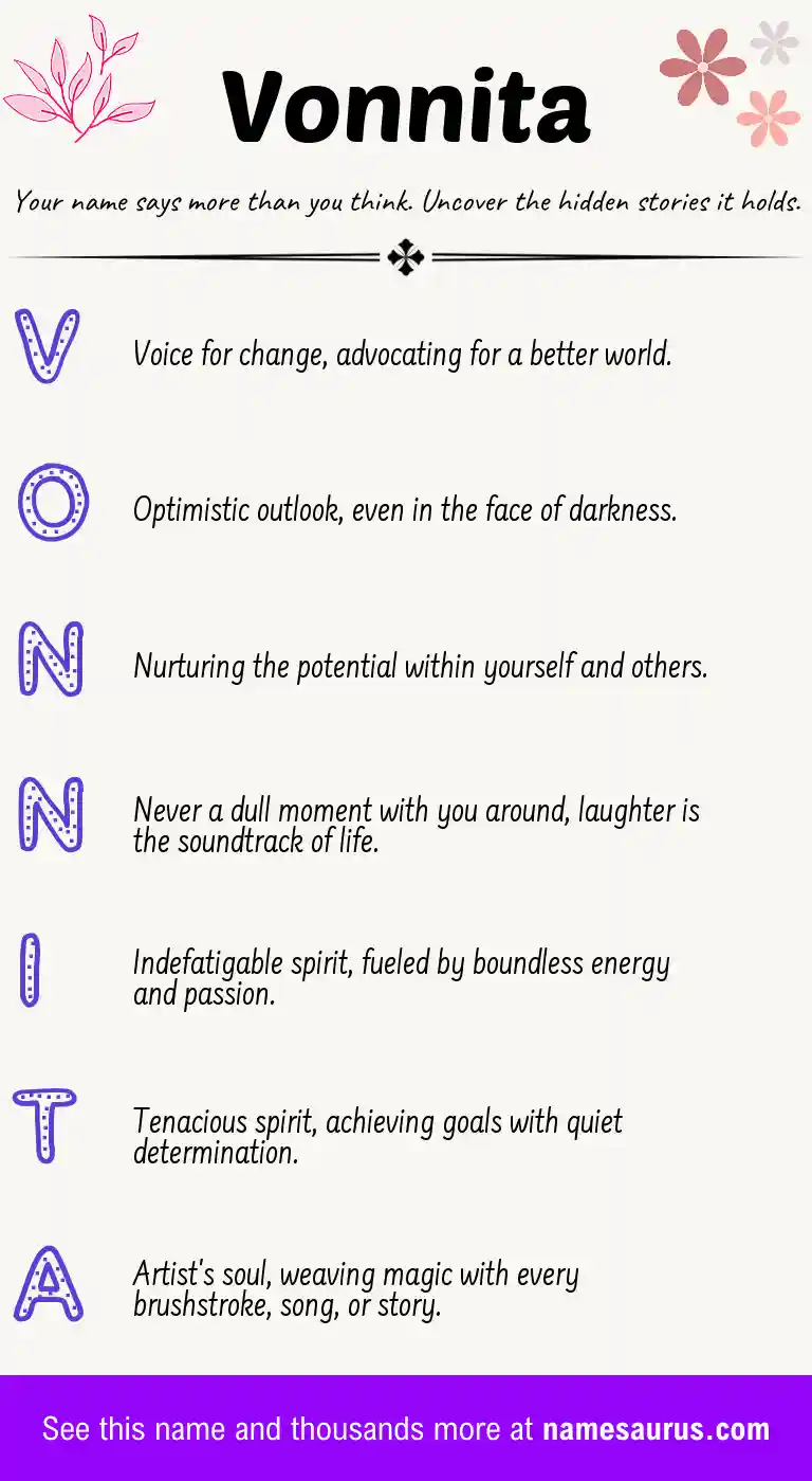 Acrostic poem about Vonnita.
