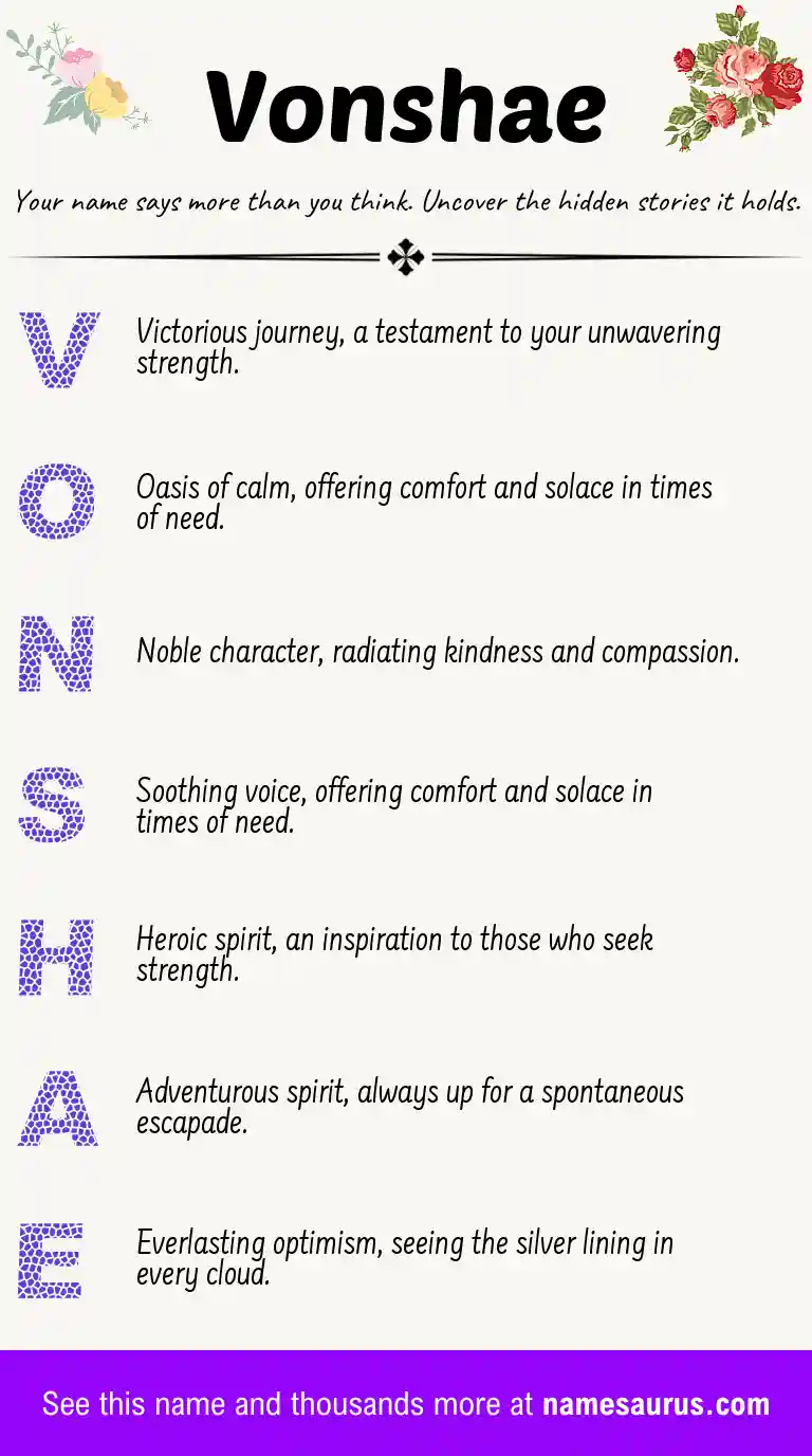 Acrostic poem about Vonshae.