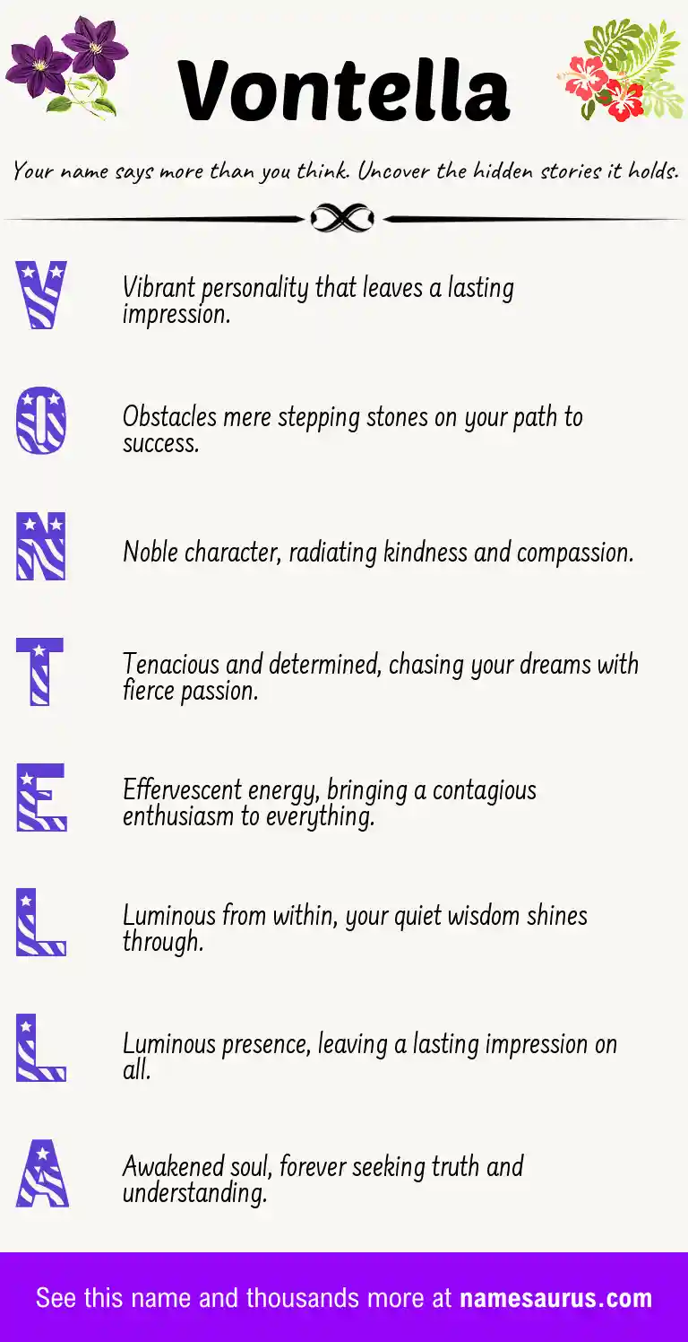 Acrostic poem about Vontella.