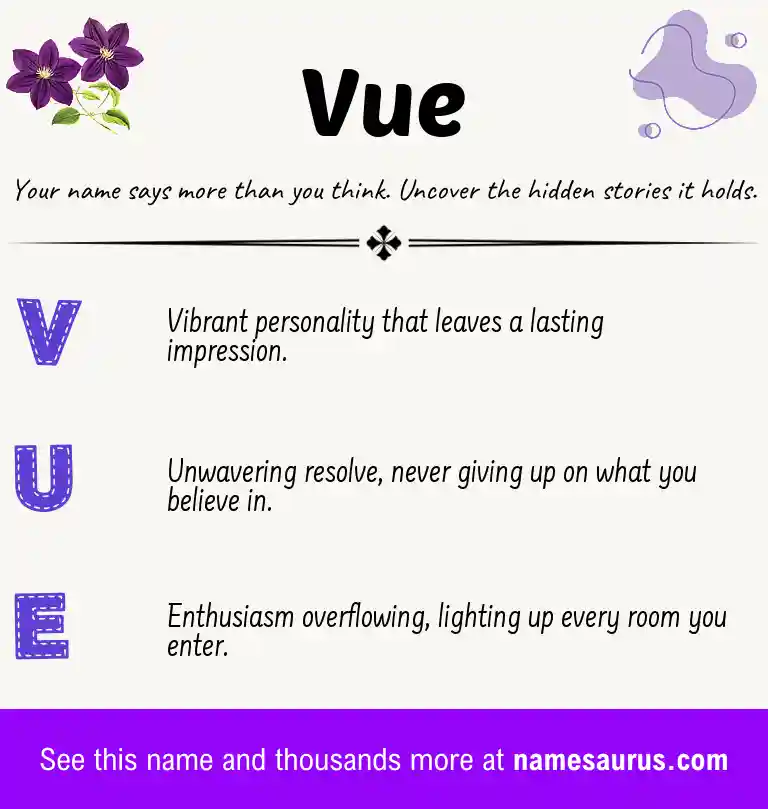 Acrostic poem about Vue.