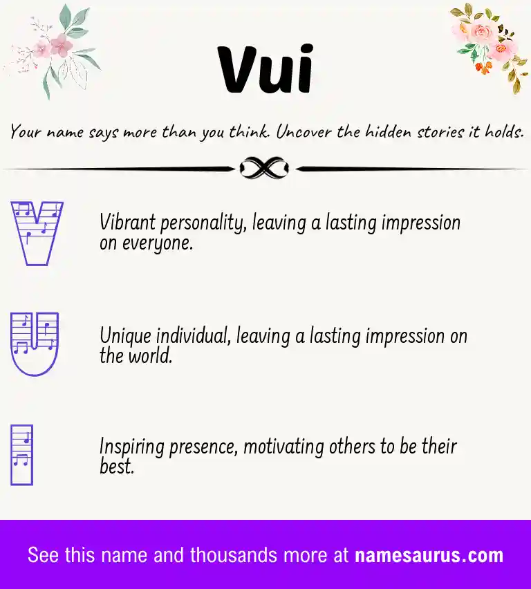 Acrostic poem about Vui.