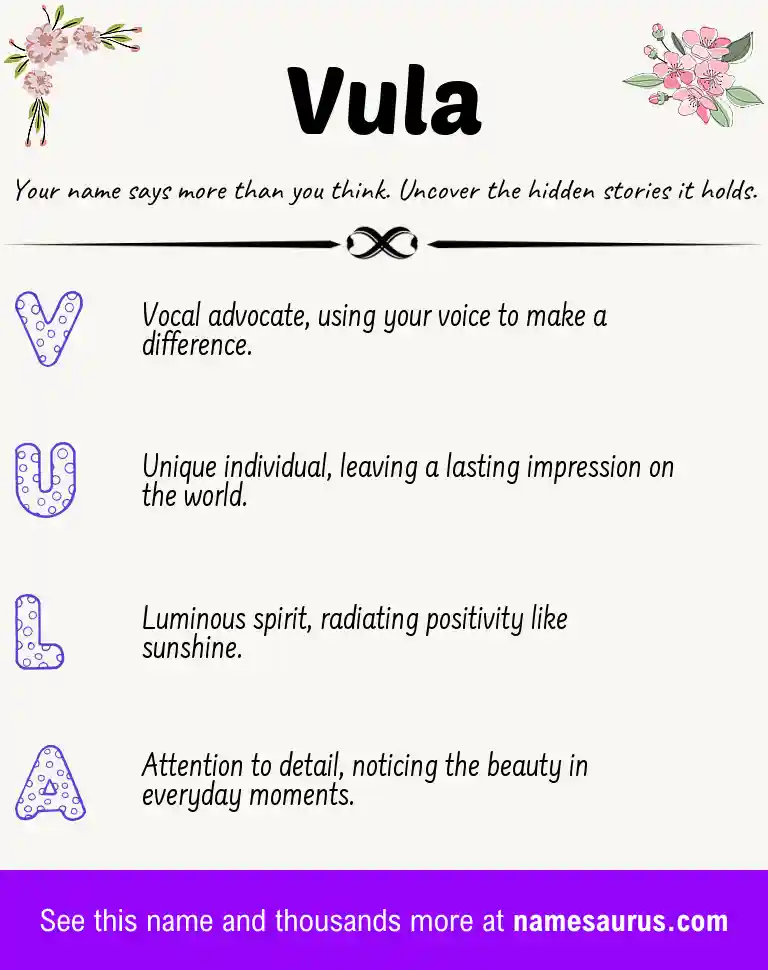 Acrostic poem about Vula.