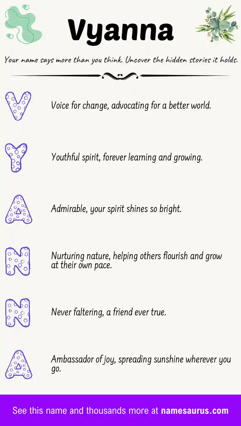 Acrostic poem about Vyanna.