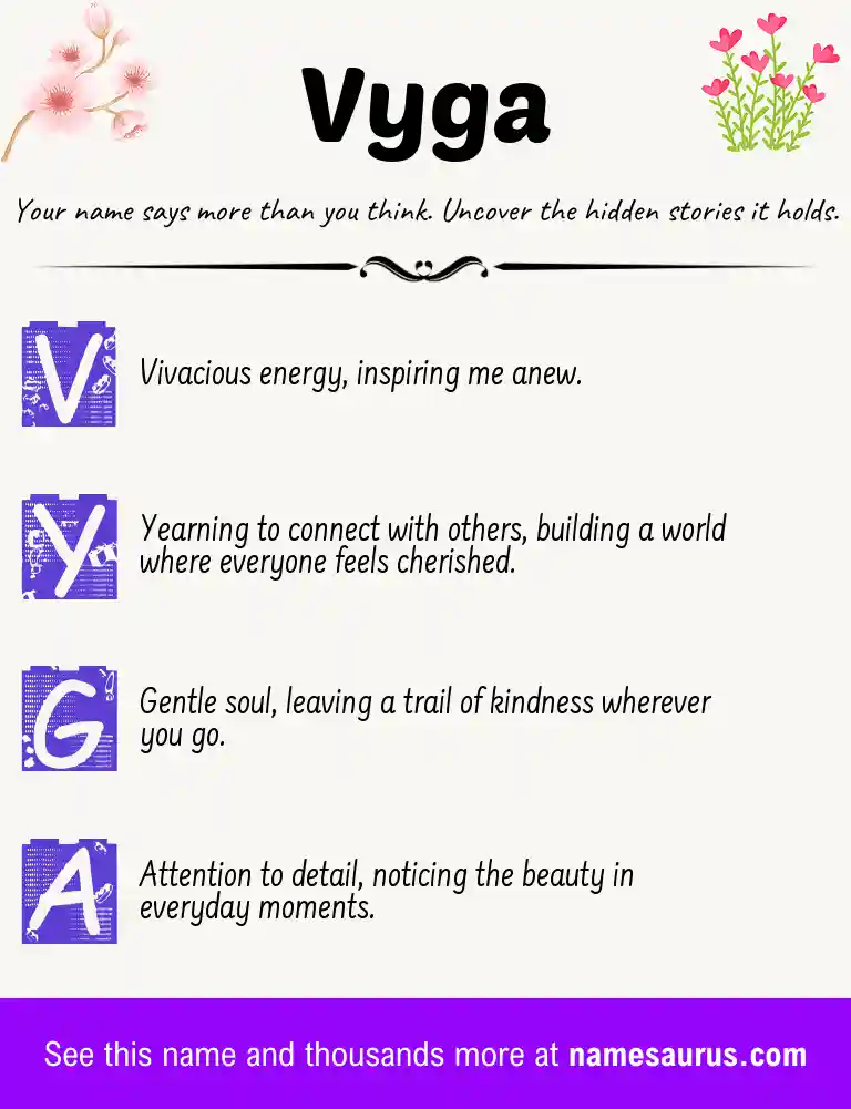Acrostic poem about Vyga.
