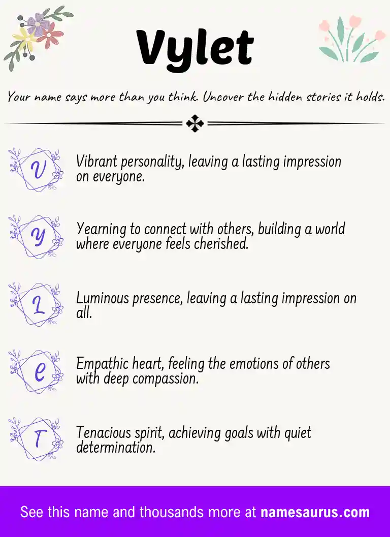 Acrostic poem about Vylet.