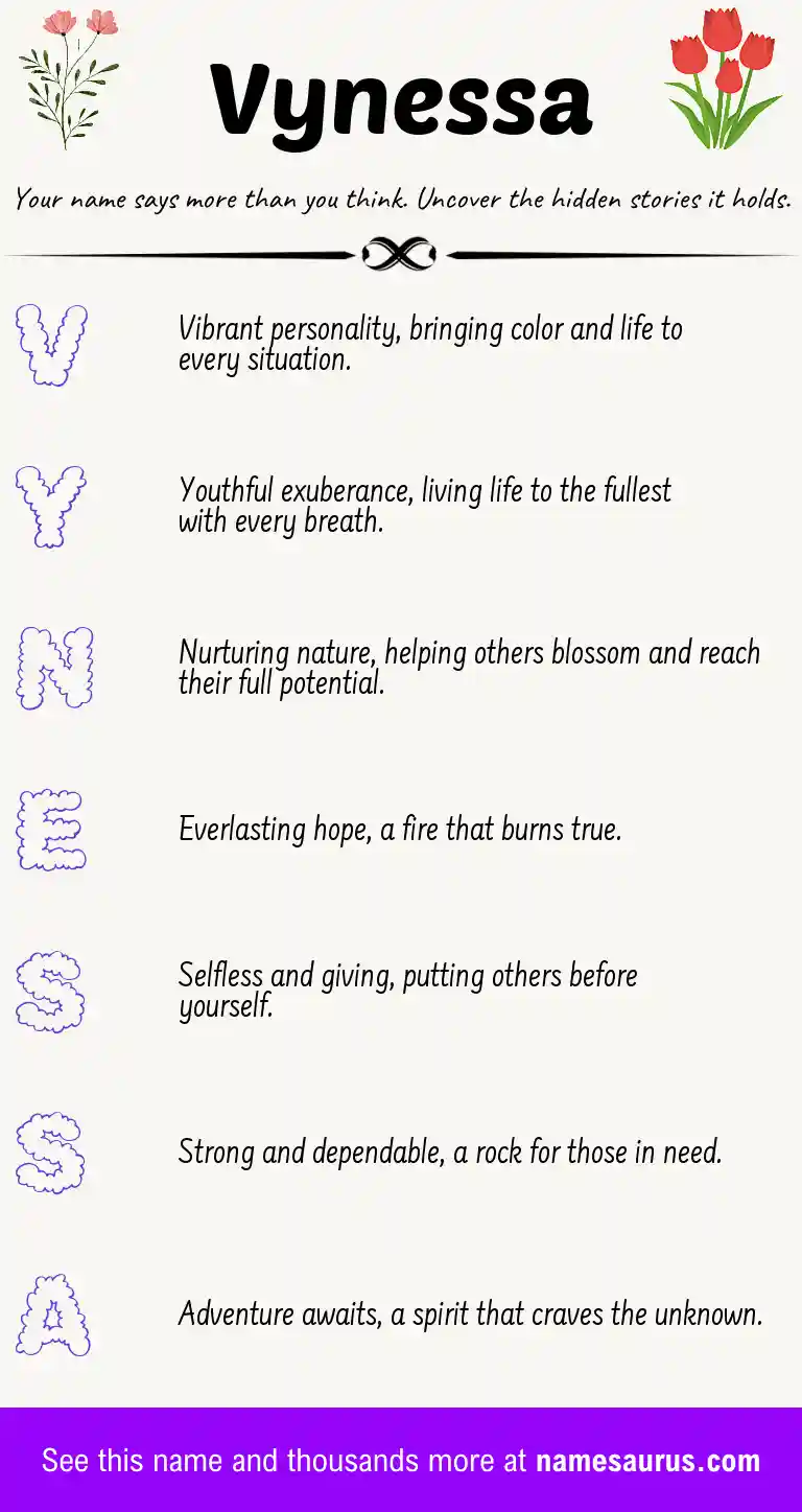 Acrostic poem about Vynessa.