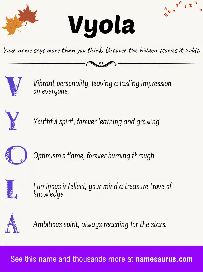 Acrostic poem about Vyola.