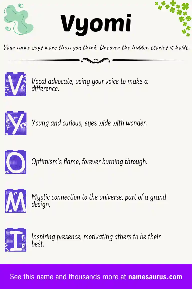 Acrostic poem about Vyomi.