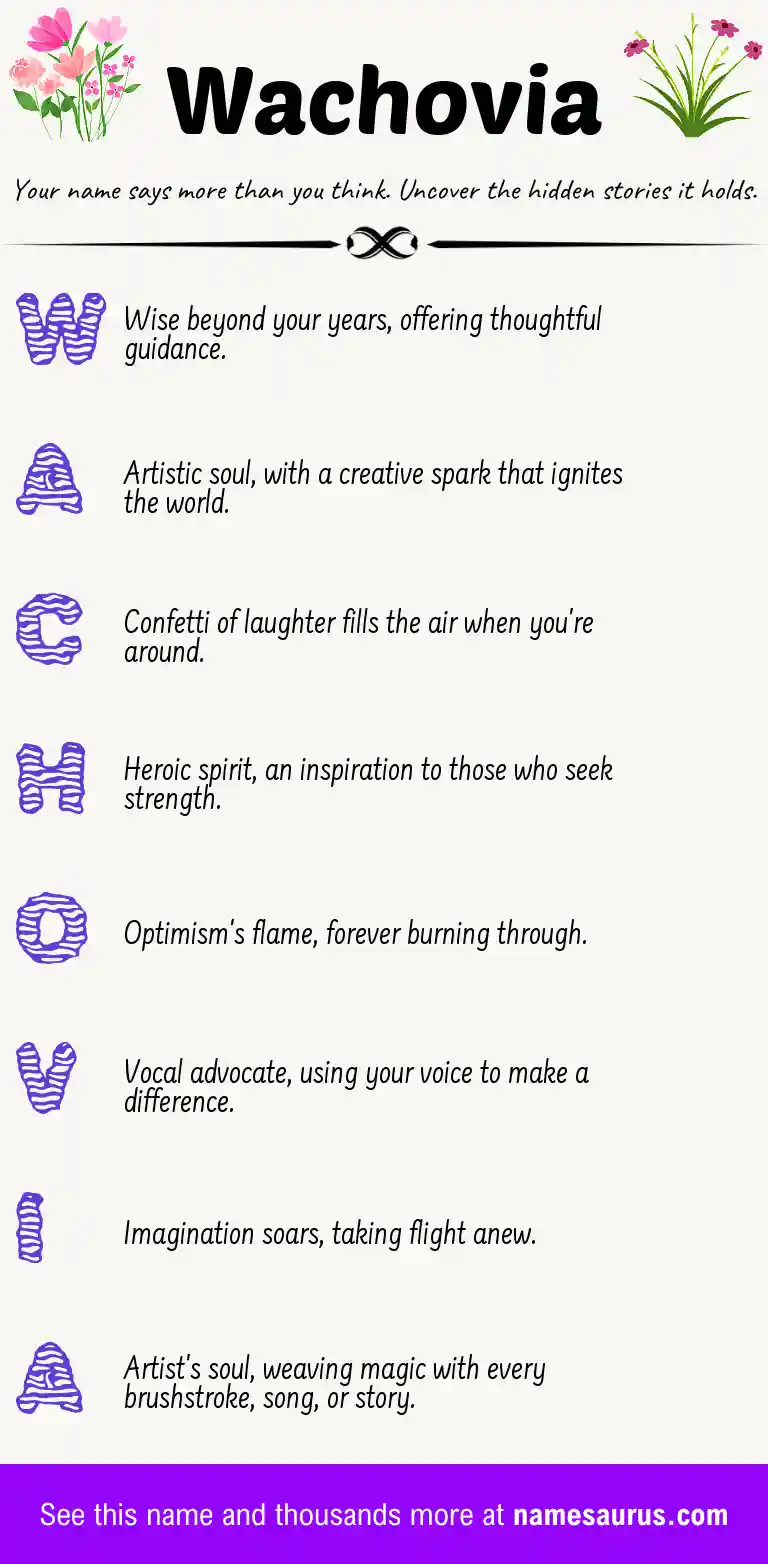 Acrostic poem about Wachovia.