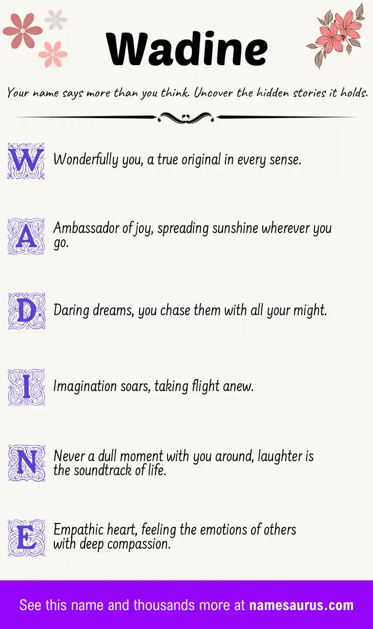 Acrostic poem about Wadine.